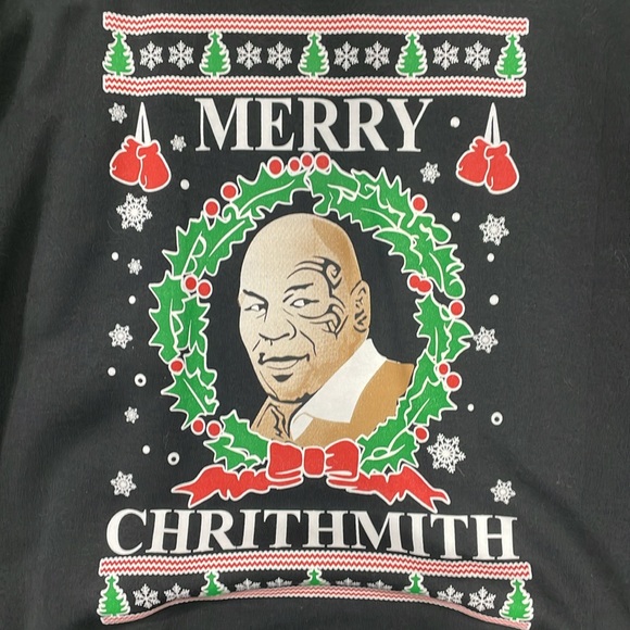 Mike Tyson “Merry Chrithmith” black sweatshirt. - Picture 3 of 5